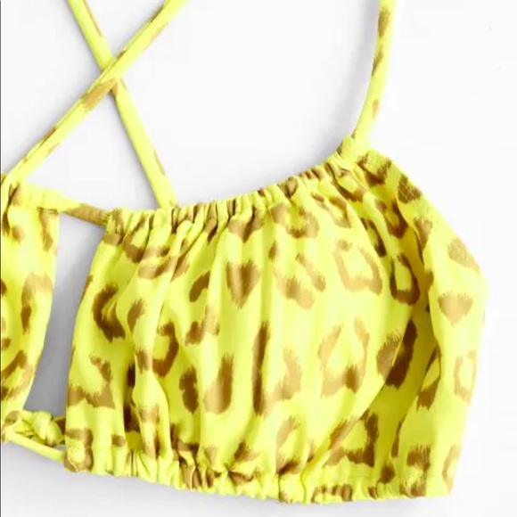 NWOT Zaful Yellow Leopard Print Bikini - Picture 3 of 5